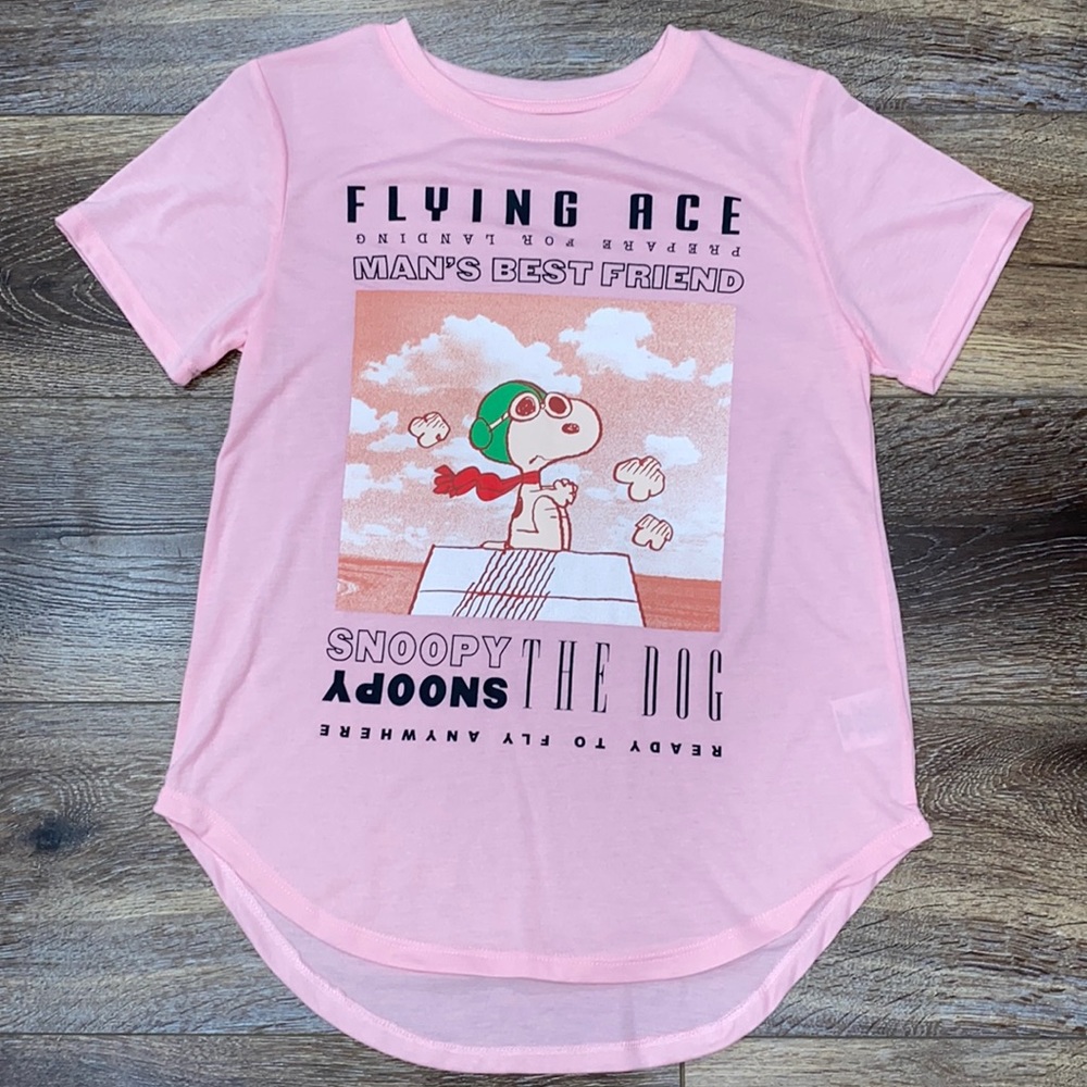 Peanuts Snoopy Flying Ace Junior Pink Women’s Teen Medium (7/9) 💕LIKE NEW✈️